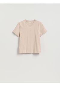 Reserved - T-shirt z nadrukiem - złamana biel. Materiał: bawełna, dzianina. Wzór: nadruk #1