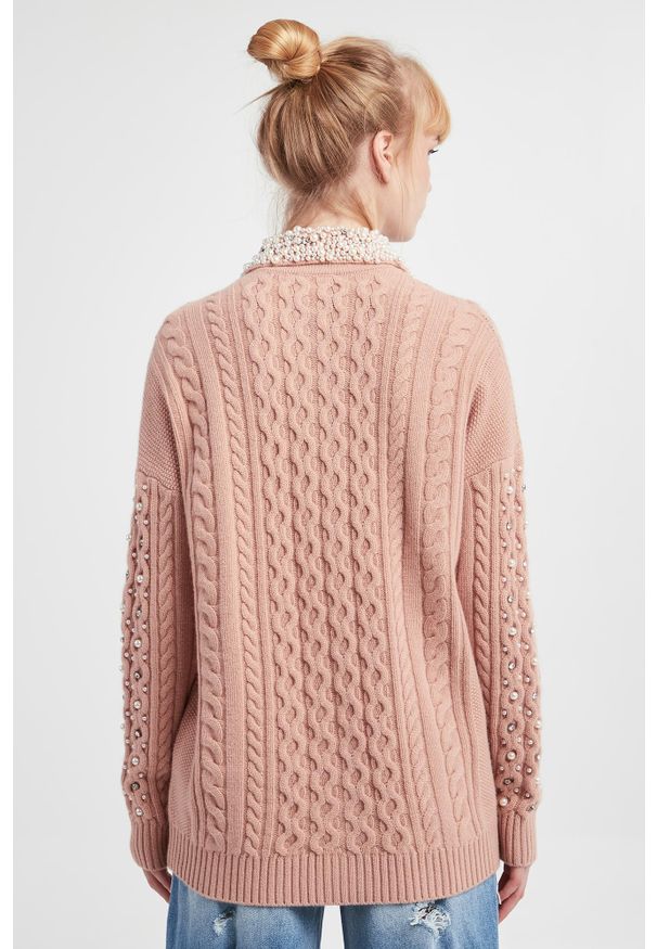 Elisabetta Franchi - Kardigan damski wełniany ELISABETTA FRANCHI. Materiał: wełna