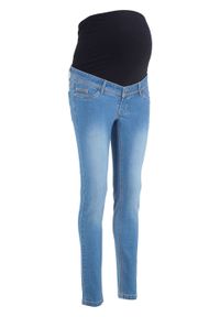 Dżinsy ciążowe SKINNY bonprix niebieski "medium bleached". Kolekcja: moda ciążowa. Kolor: niebieski #1