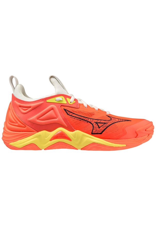 Buty halowe Mizuno Wave Momentum 3. Kolor: czerwony, czarny, wielokolorowy. Model: Mizuno Wave. Sport: siatkówka