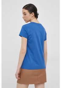 Levi's® - Levi's T-shirt bawełniany. Okazja: na co dzień, na spotkanie biznesowe. Kolor: niebieski. Materiał: bawełna. Wzór: aplikacja. Styl: biznesowy, casual