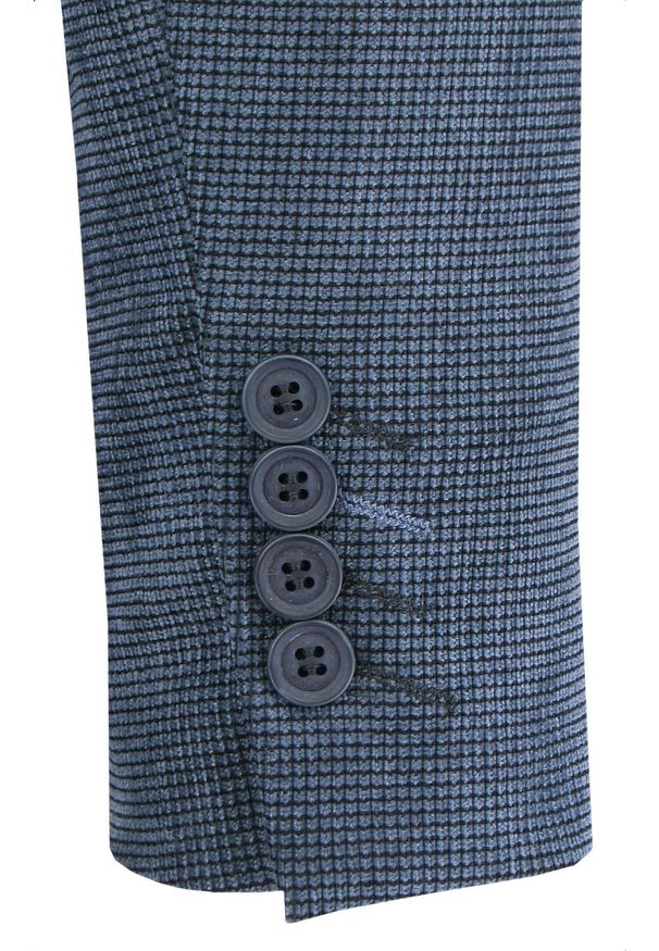 Granatowa, Taliowana Marynarka, 2 Guziki - Casino, Męska. Kolor: niebieski. Materiał: wiskoza, poliester