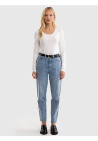 Big-Star - Jeansy damskie mom jeans z kolekcji Authentic niebieske Silla 120. Okazja: na co dzień. Stan: podwyższony. Kolor: niebieski. Styl: klasyczny, casual #6