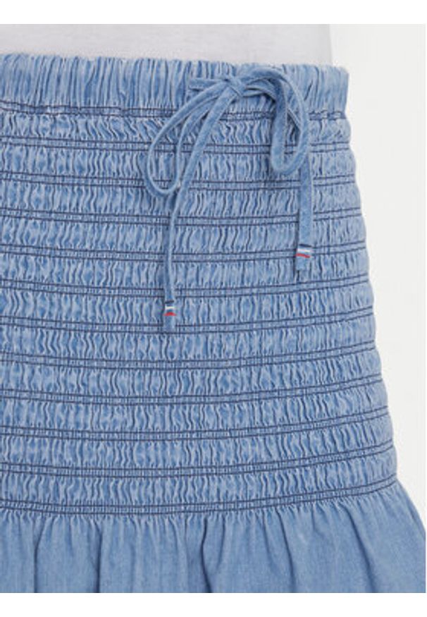 Tommy Jeans Spódnica mini DW0DW20273 Niebieski Regular Fit. Kolor: niebieski. Materiał: bawełna