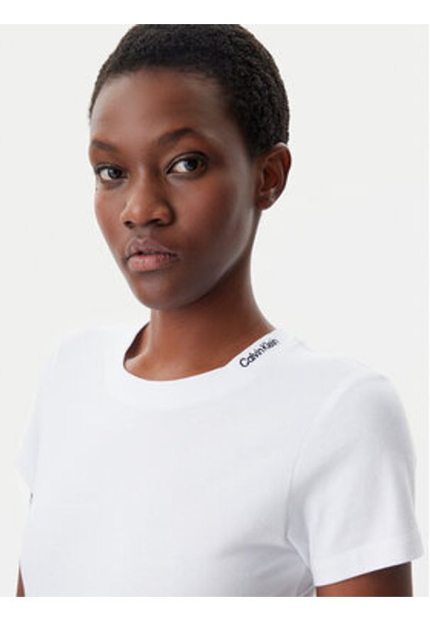 Calvin Klein Jeans T-Shirt Logo J20J225540 Biały Regular Fit. Kolor: biały. Materiał: bawełna