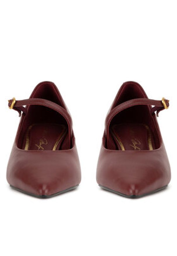 Gino Rossi - GINO ROSSI Czółenka LILIAN-526-1 Bordowy. Kolor: czerwony. Materiał: skóra