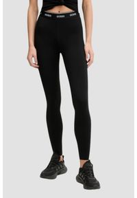 Guess - GUESS Czarne damskie legginsy Alba, Rozmiar M. Okazja: na co dzień. Kolor: czarny. Materiał: materiał. Styl: casual #1