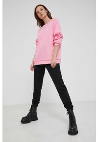 Answear Lab bluza bawełniana damska kolor różowy gładka. Kolor: różowy. Materiał: bawełna. Długość rękawa: długi rękaw. Długość: długie. Wzór: gładki. Styl: wakacyjny #5