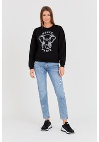 Kenzo - KENZO Czarna damska bluza VARSITY JUNGLE' ELEPHANT EMBRO, Rozmiar XS. Kolor: czarny #5