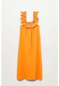 mango - Mango Sukienka bawełniana Margot kolor pomarańczowy midi oversize. Kolor: pomarańczowy. Materiał: bawełna. Wzór: gładki. Typ sukienki: oversize. Długość: midi #5