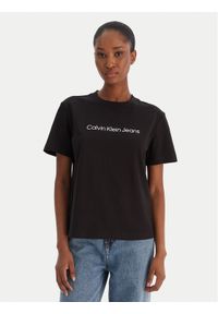 Calvin Klein Jeans T-Shirt A- Inst. Logo Classic LV047C912G Czarny Regular Fit. Kolor: czarny. Materiał: bawełna #1
