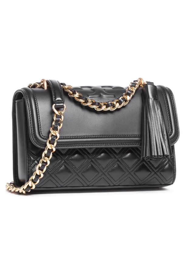 Tory Burch Torebka Flaming Small Convertible Shoulder Bag 75576 Czarny. Kolor: czarny. Materiał: skórzane