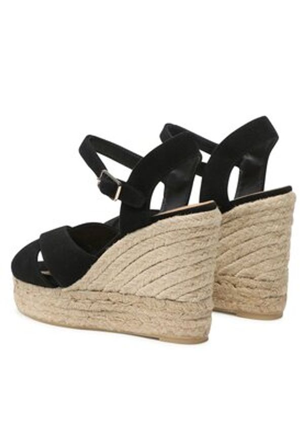 Castañer Espadryle Blaudell/8ed/007 021746-100 Czarny. Kolor: czarny. Materiał: skóra