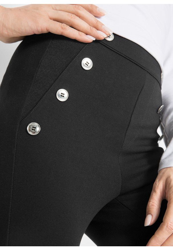 bonprix - Legginsy z wygodnego materiału punto di roma. Kolor: czarny. Materiał: materiał