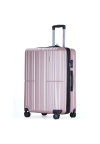 Betlewski - Duża walizka BETLEWSKI NOVA różowo złota BWA-030 L. Kolor: różowy, wielokolorowy, złoty. Materiał: materiał