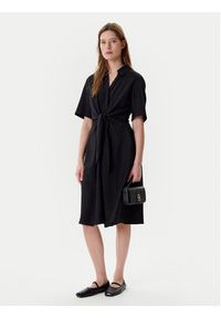 TOMMY HILFIGER - Tommy Hilfiger Sukienka codzienna WW0WW45836 Czarny Regular Fit. Okazja: na co dzień. Kolor: czarny. Materiał: wiskoza. Typ sukienki: proste. Styl: casual #4