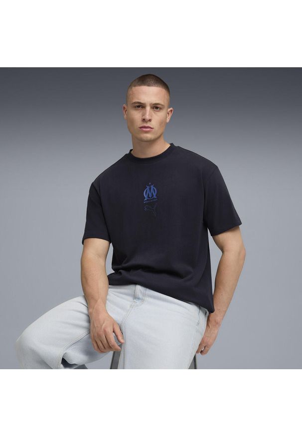 Puma - Koszulka unisex FtblEssentials Cellerator Olympique Marsylia PUMA. Kolor: niebieski. Sport: bieganie