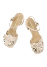 Sandały damskie Vinceza, cholewka ze skóry ekologicznej z przodu ozdobna kokarda z metalicznym akcentem, beżowe, 20283. Kolor: beżowy. Materiał: skóra ekologiczna #6