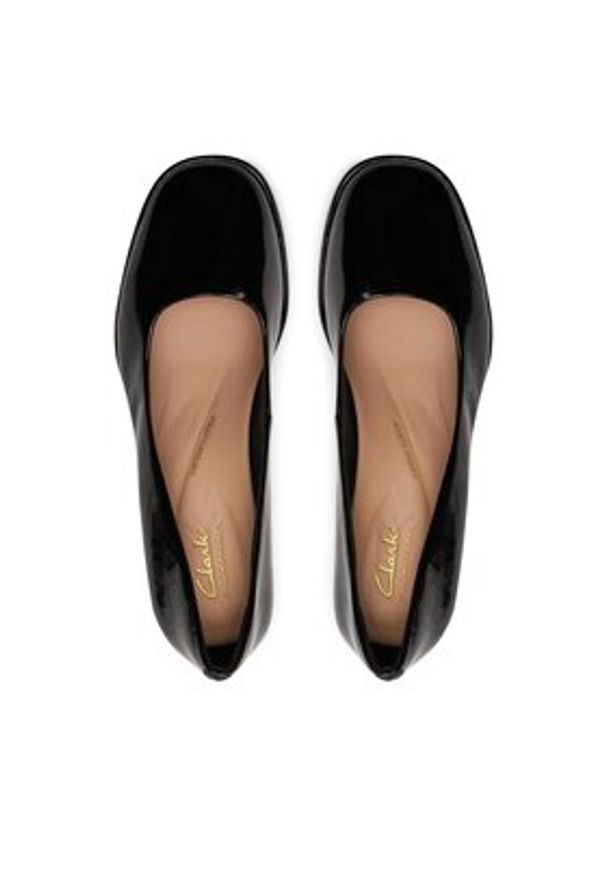 Clarks Czółenka Zoya85 Court 26176364 Czarny. Kolor: czarny. Materiał: lakier, skóra