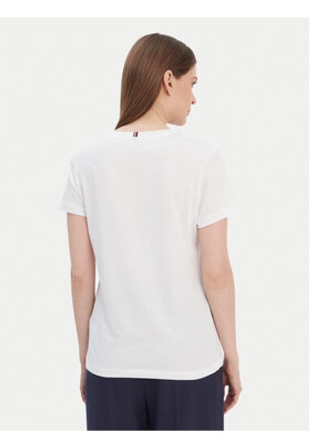 TOMMY HILFIGER - Tommy Hilfiger T-Shirt Heritage V-Neck Tee WW0WW24969 Biały Regular Fit. Kolor: biały. Materiał: bawełna
