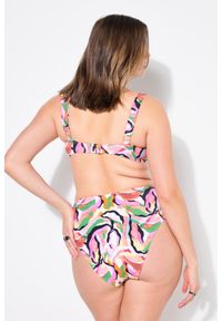 ULLA POPKEN - Damskie Figi od bikini figi krój z wysokim stanem kolorowy nadruk. Stan: podwyższony. Kolekcja: plus size. Kolor: biały. Materiał: poliester, elastan, poliamid, materiał. Wzór: kolorowy, nadruk