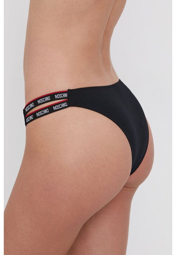Moschino Underwear - Biustonosz sportowy. Kolor: czarny. Rodzaj stanika: odpinane ramiączka