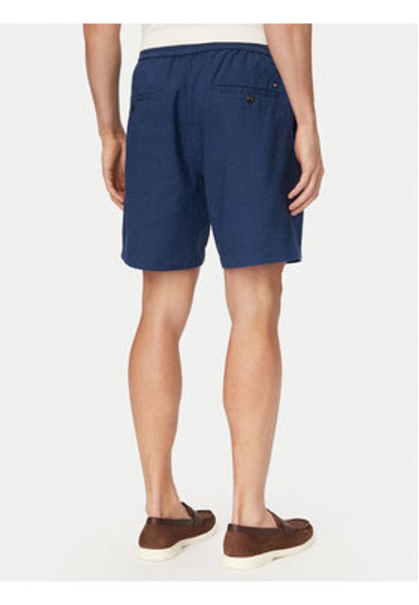TOMMY HILFIGER - Tommy Hilfiger Szorty materiałowe Dover MW0MW44357 Niebieski Regular Fit. Kolor: niebieski. Materiał: len