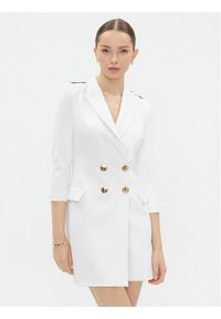 Elisabetta Franchi Sukienka koktajlowa AB-417-36E2-V520 Biały Regular Fit. Kolor: biały. Materiał: syntetyk. Styl: wizytowy
