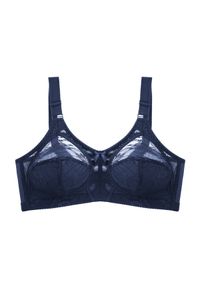 Intica - Biustonosz z podparciem plus size z koronkowym wykończeniem Sevleta. Kolekcja: plus size. Kolor: niebieski. Materiał: koronka. Wzór: koronka #1