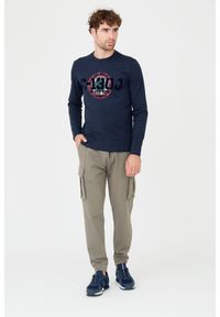 Aeronautica Militare - AERONAUTICA MILITARE Granatowy męski longsleeve bawełniany. Kolor: niebieski. Materiał: bawełna. Długość rękawa: długi rękaw #5