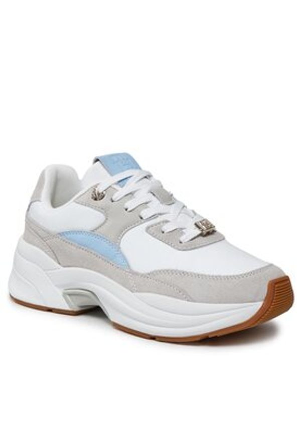 TOMMY HILFIGER - Tommy Hilfiger Sneakersy Chunky Feminine Runner Hardware FW0FW07703 Szary. Kolor: szary. Materiał: zamsz, skóra