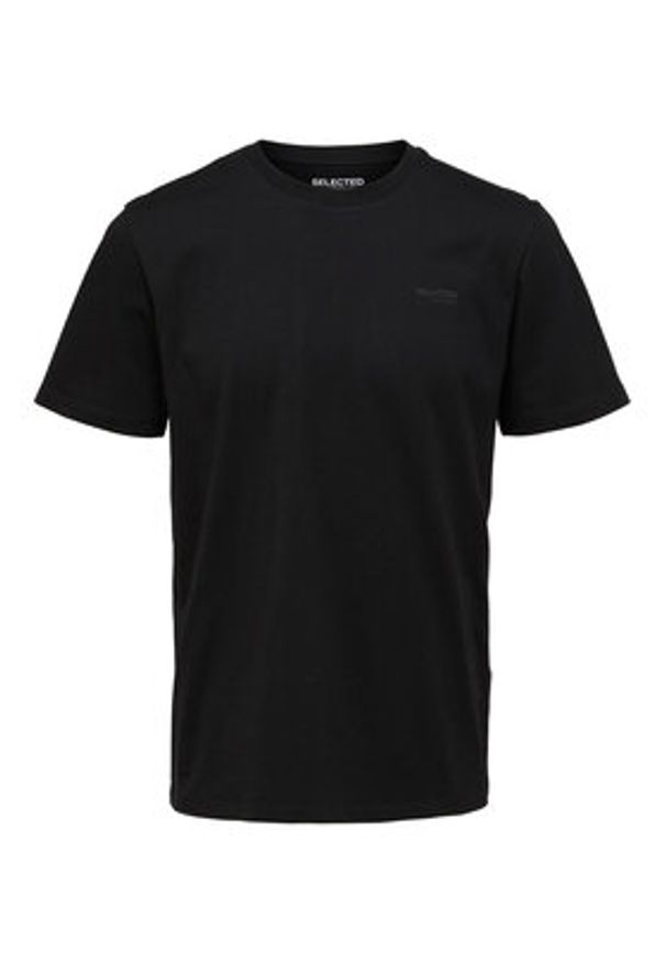Selected Homme T-Shirt Aspen 16087858 Czarny Regular Fit. Kolor: czarny. Materiał: bawełna