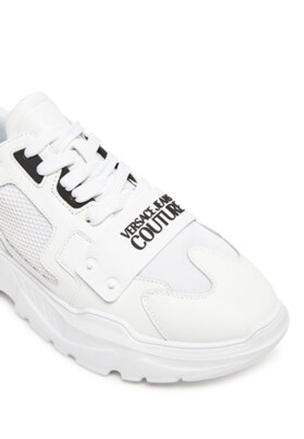 Versace Jeans Couture Sneakersy 78YA3SC4 Biały. Kolor: biały. Materiał: skóra