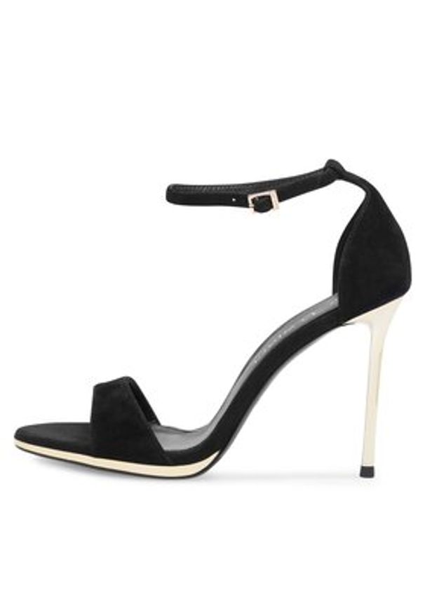 Eva Minge Sandały JEANNETTE-2513-1-1 Czarny. Kolor: czarny. Materiał: zamsz, skóra