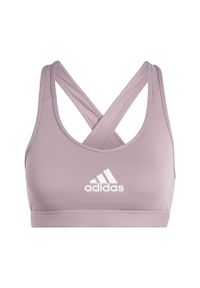 Adidas - PowerReact Train Medium-Support Bra. Kolor: wielokolorowy, biały, fioletowy. Materiał: materiał