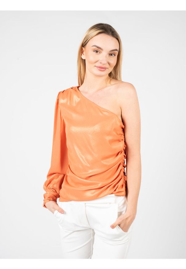 Pinko Bluzka "Birillo" | 100719 A0EZ | Kobieta | Pomarańczowy. Kolor: pomarańczowy. Materiał: poliester. Długość rękawa: długi rękaw. Długość: długie. Styl: vintage, elegancki, klasyczny