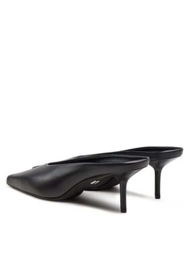 Max Mara Klapki Mmmulecalf 24245261716 Czarny. Kolor: czarny. Materiał: skóra