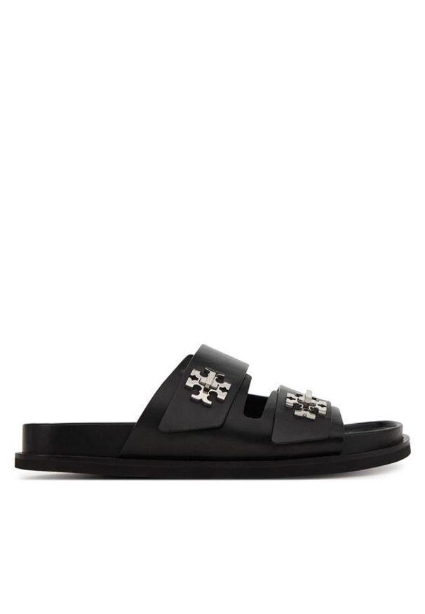 Tory Burch Klapki T Lock Sport Slide 175640 Czarny. Kolor: czarny. Materiał: skóra. Styl: sportowy