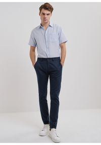 Ochnik - Granatowe lniane spodnie męskie. Kolor: niebieski. Materiał: len #3