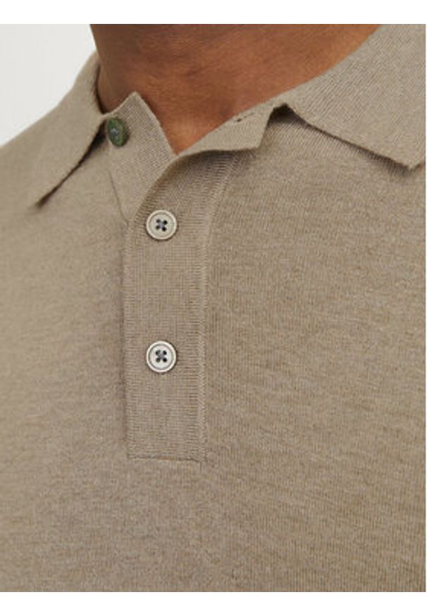 Jack & Jones - Jack&Jones Polo William 12259650 Beżowy Regular Fit. Typ kołnierza: polo. Kolor: beżowy. Materiał: wiskoza