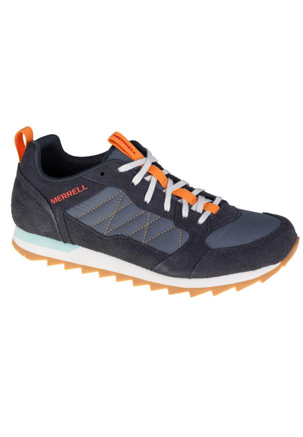 Buty do chodzenia męskie, Merrell Alpine Sneaker. Kolor: wielokolorowy, szary, niebieski, pomarańczowy, żółty. Sport: turystyka piesza