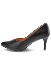 Czarne Czółenka Clasicco Eleganckie Buty Na Obcasie. Kolor: czarny. Materiał: skóra. Szerokość cholewki: normalna. Obcas: na obcasie. Styl: elegancki. Wysokość obcasa: średni #3