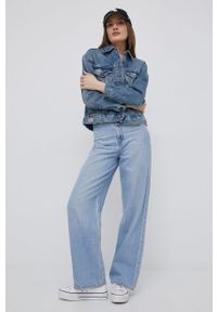 Superdry kurtka jeansowa damska kolor granatowy przejściowa. Okazja: na co dzień. Kolor: niebieski. Materiał: jeans. Styl: casual #3
