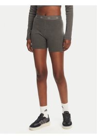 Adidas - adidas Kolarki Ribbed Booty JC7554 Szary Slim Fit. Kolor: szary. Materiał: bawełna #1