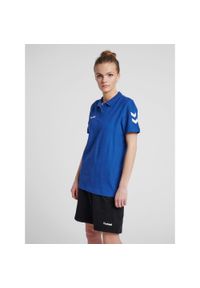 Koszulka tenisowa polo damska Hummel Go Cotton Polo Woman. Typ kołnierza: polo. Kolor: niebieski. Sport: tenis #1