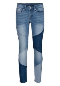 Dżinsy SKINNY trójkolorowe, w krótszej długości bonprix niebieski "stone”. Kolor: niebieski. Długość: krótkie #1