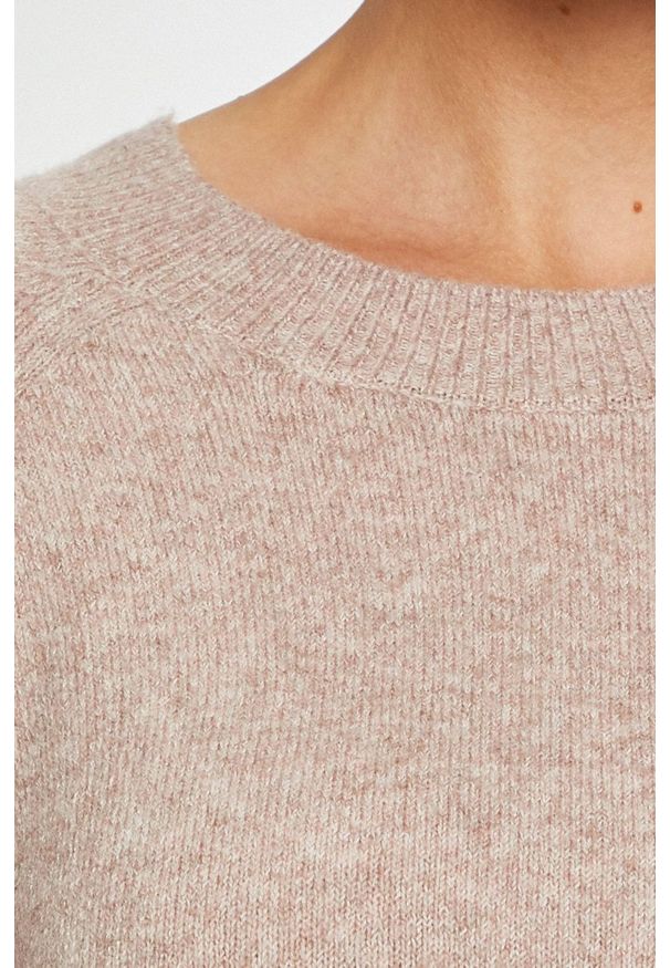Vero Moda - Sweter. Okazja: na co dzień. Kolor: różowy. Długość rękawa: raglanowy rękaw. Styl: casual