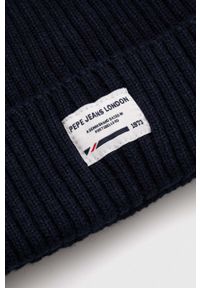 Pepe Jeans czapka z domieszką wełny Griffin kolor granatowy z grubej dzianiny. Kolor: niebieski. Materiał: wełna, dzianina #2