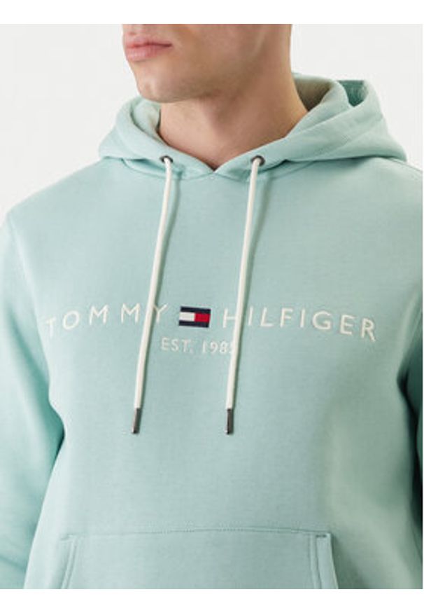 TOMMY HILFIGER - Tommy Hilfiger Bluza Logo MW0MW11599 Zielony Regular Fit. Kolor: zielony. Materiał: bawełna