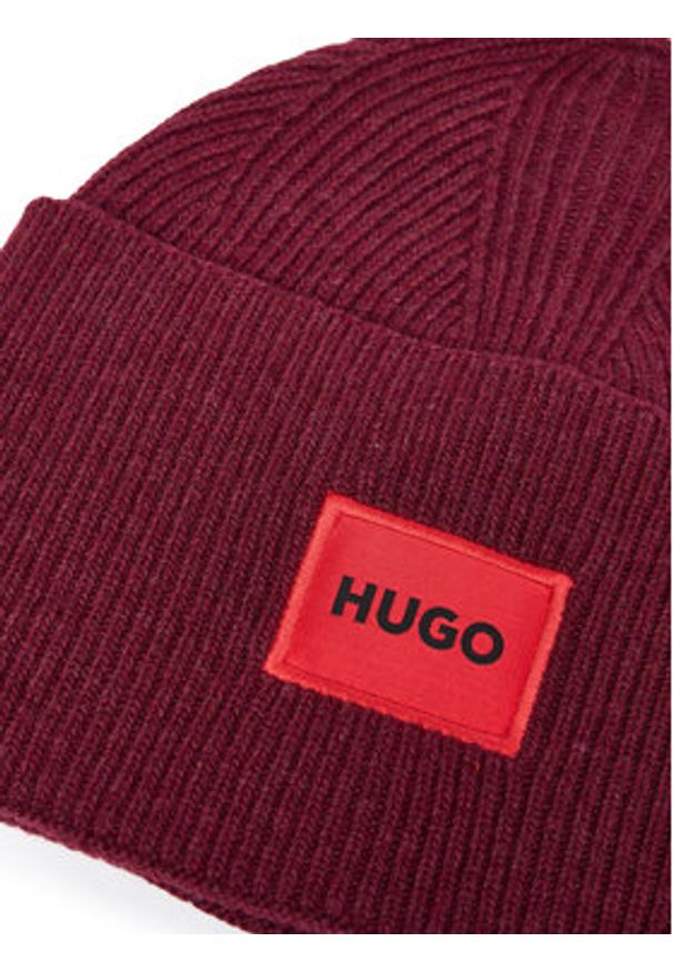 Hugo Czapka Xaff 50496011 Bordowy. Kolor: czerwony. Materiał: wełna